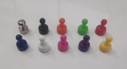 Μαγνήτης Γραφείου Πιόνι Φ12.5x20mm Σετ 10 τμχ Πολύχρωμα