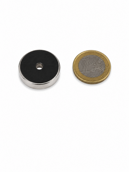 Μαγνήτης Ροδέλα Φ25x6x4mm Οπή Νεοδυμίου Δύναμη Έλξης 9,6kg